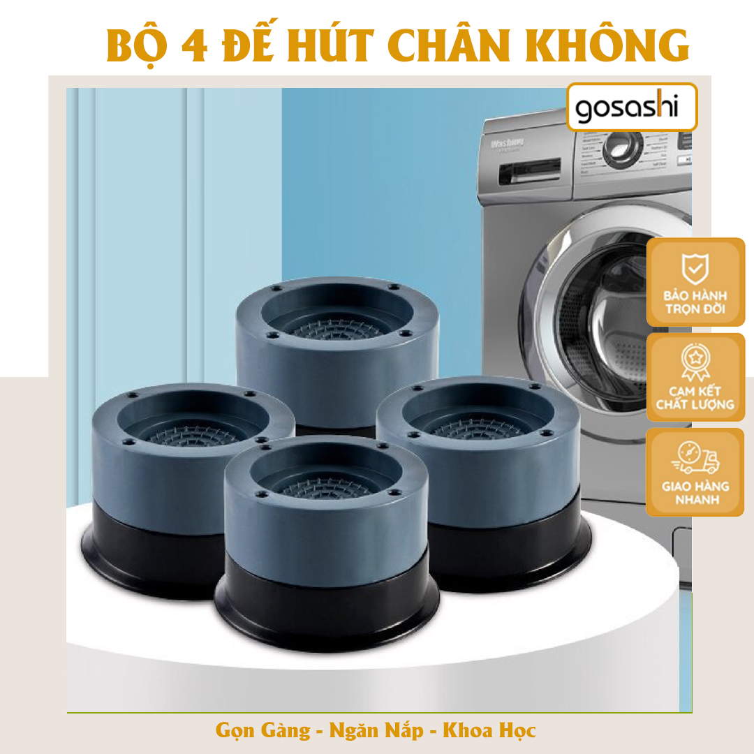 Bộ 4 Đế Chống  Rung Kê Máy Giặt Tủ Lạnh Hút Chân Không Chắc Chắn Hàng Nhập Khẩu