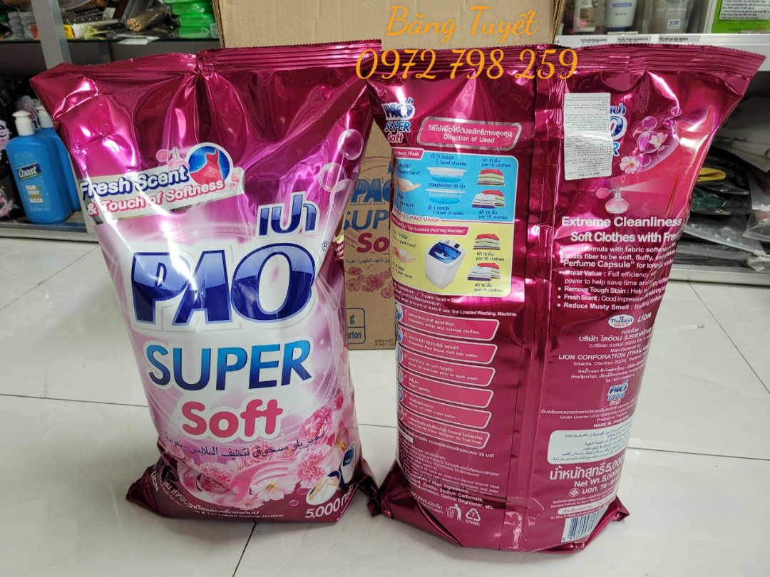 BỘT GIẶC PAO 5KG CHUẨN HÀNG THÁI LAN TRẮNG SÁNG VÀ SẠCH THƠM CỰC KỲ