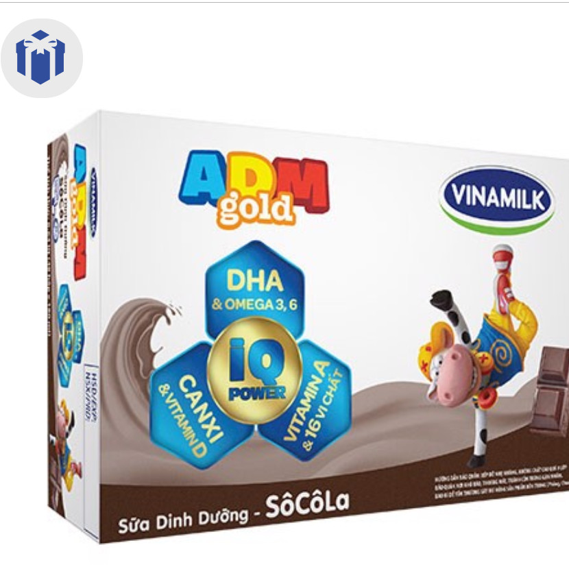 THÙNG 48 HỘP SỮA DINH DƯỠNG VINAMILK ADM GOLD SÔCÔLA 180ML