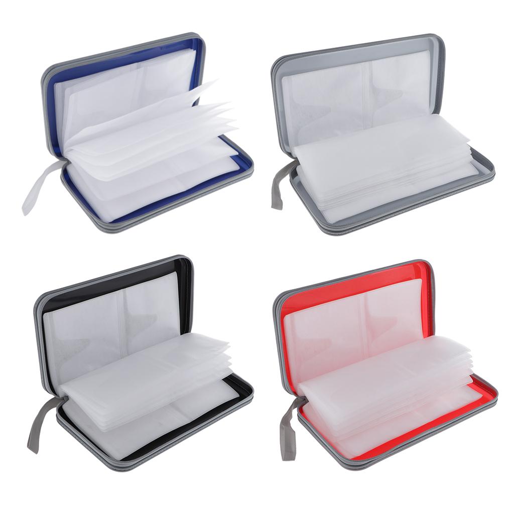 2pcs 80 Disc CD Wallet DVD Case Storage Holder Bag Protector Blue/Black