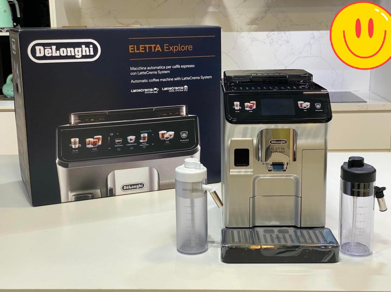 MÁY PHA CÀ PHÊ TỰ ĐỘNG DE'LONGHI ECAM 450.55.S ELETTA EXPLORE - MADE IN EU MÀU BẠC hàng chính hãng