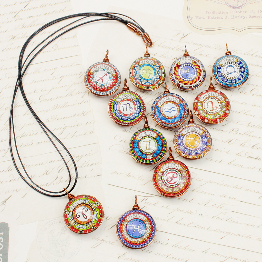 Dây chuyền 12 cung hoàng đạo Zodiac màu sắc tươi sáng 06647-MDC0012