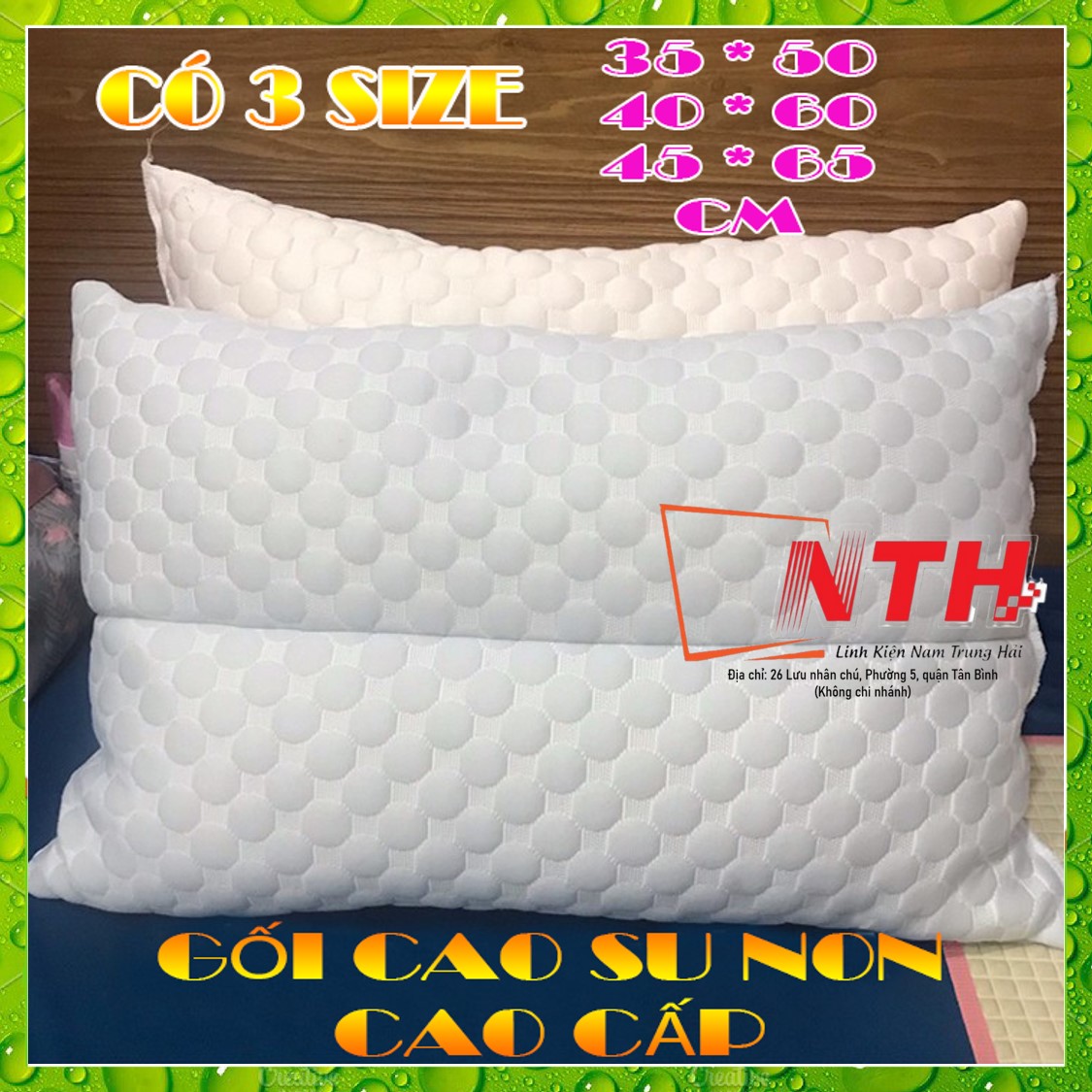 Gối cao su non cao cấp cực êm, độ bền cao, đàn hồi cực tốt