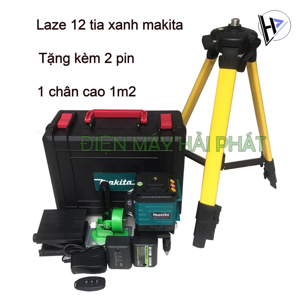 Máy cân mực bắn cốt laser MKT 12 tia xanh laze có điều khiển, kính, sạc, chân đế máy, hộp nhựa