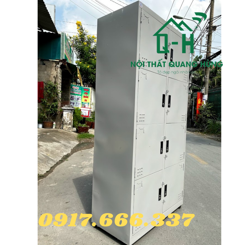 TỦ HỒ SƠ VĂN PHÒNG - CÔNG TY  8 CỬA SƠN TĨNH ĐIỆN MÀU XÁM 1M8X90X45CM