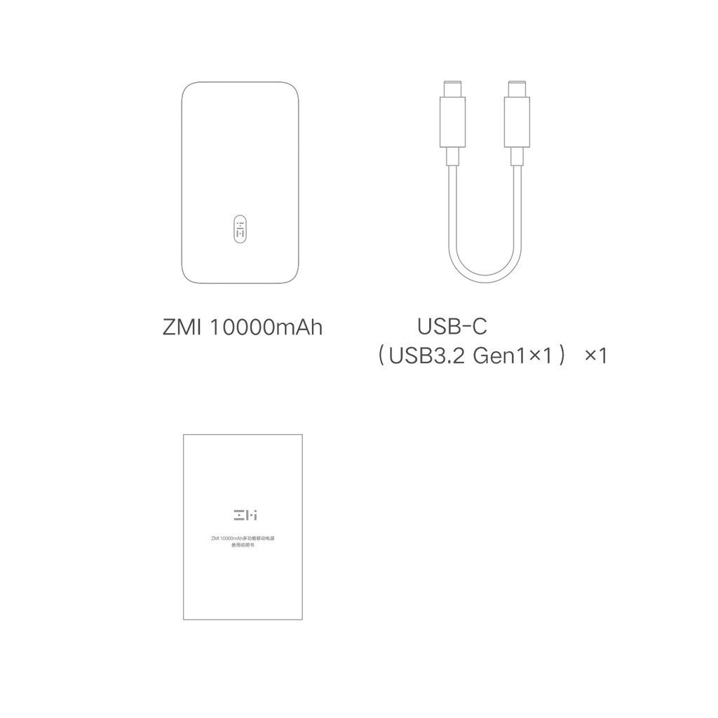 Sạc dự phòng kiêm HUB ZMI QB816 USB-C 1000MAH sạc nhanh 65W- Hàng Nhập Khẩu