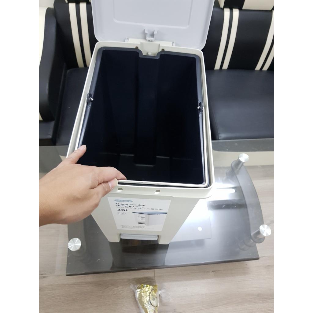 Thùng rác đạp chữ nhật Hiro 30L - Chính hãng INOCHI