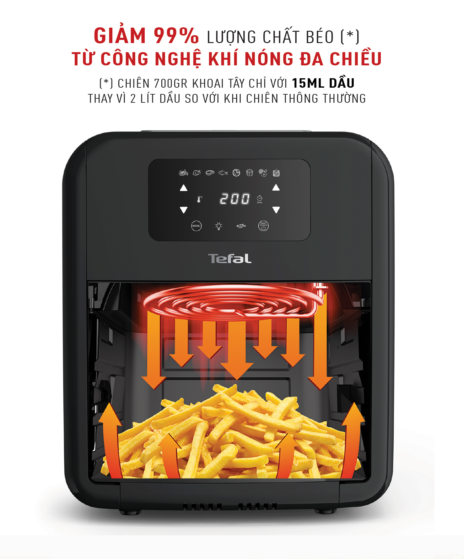 Nồi chiên, nướng, quay không dầu điện tử Tefal FW501815, dung tích 11L - Hàng chính hãng