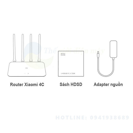 Hình ảnh Bộ Phát Wifi Xiaomi Router 4C Bản Tiếng Anh Quốc Tế - Hàng Nhập Khẩu