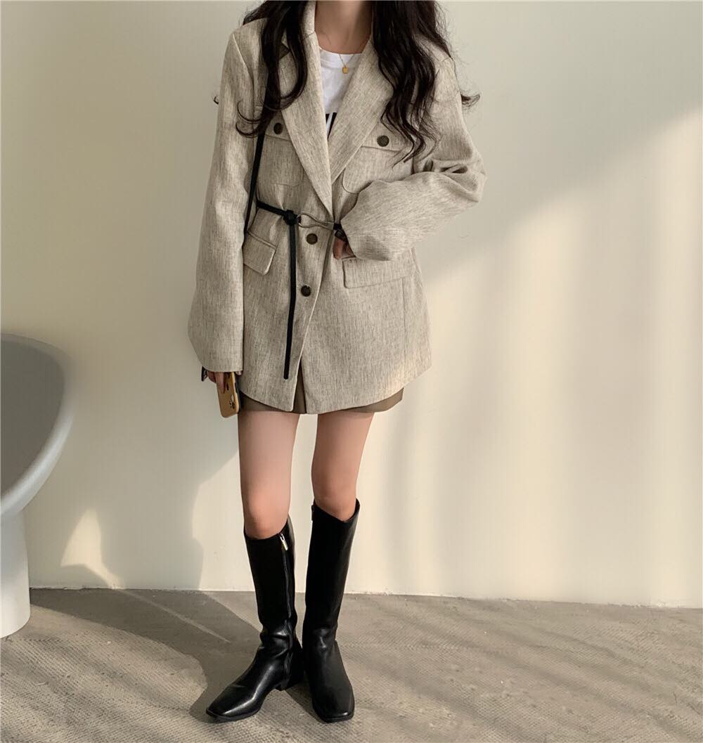 Áo khoác Blazer thu đông hotttrend ulzzang Hàn Quốc hàng đẹp + tặng kèm thắt đai