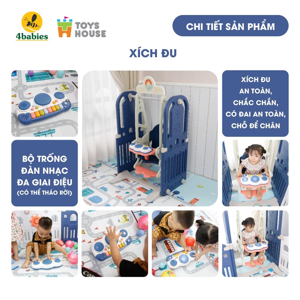 Quây bóng - combo đồ chơi vận động cho bé cầu trượt,xích đu, cột bóng Toyshouse WM19086 tiêu chuẩn Châu âu