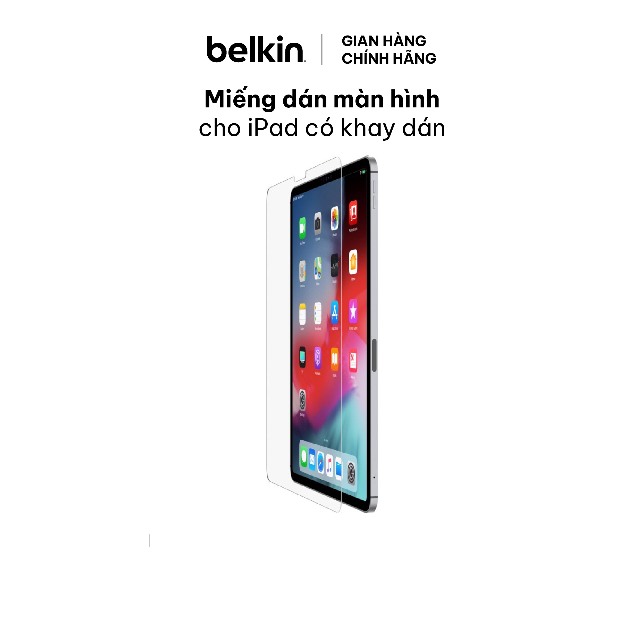 Miếng dán màn hình Belkin chống vân tay độ sắc nét cao cho iPad tương thích với Apple pencil - Hàng chính hãng