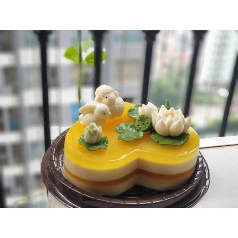 Khuôn silicon thỏ và khuôn cừu 2 mảnh làm thạch tạo hình