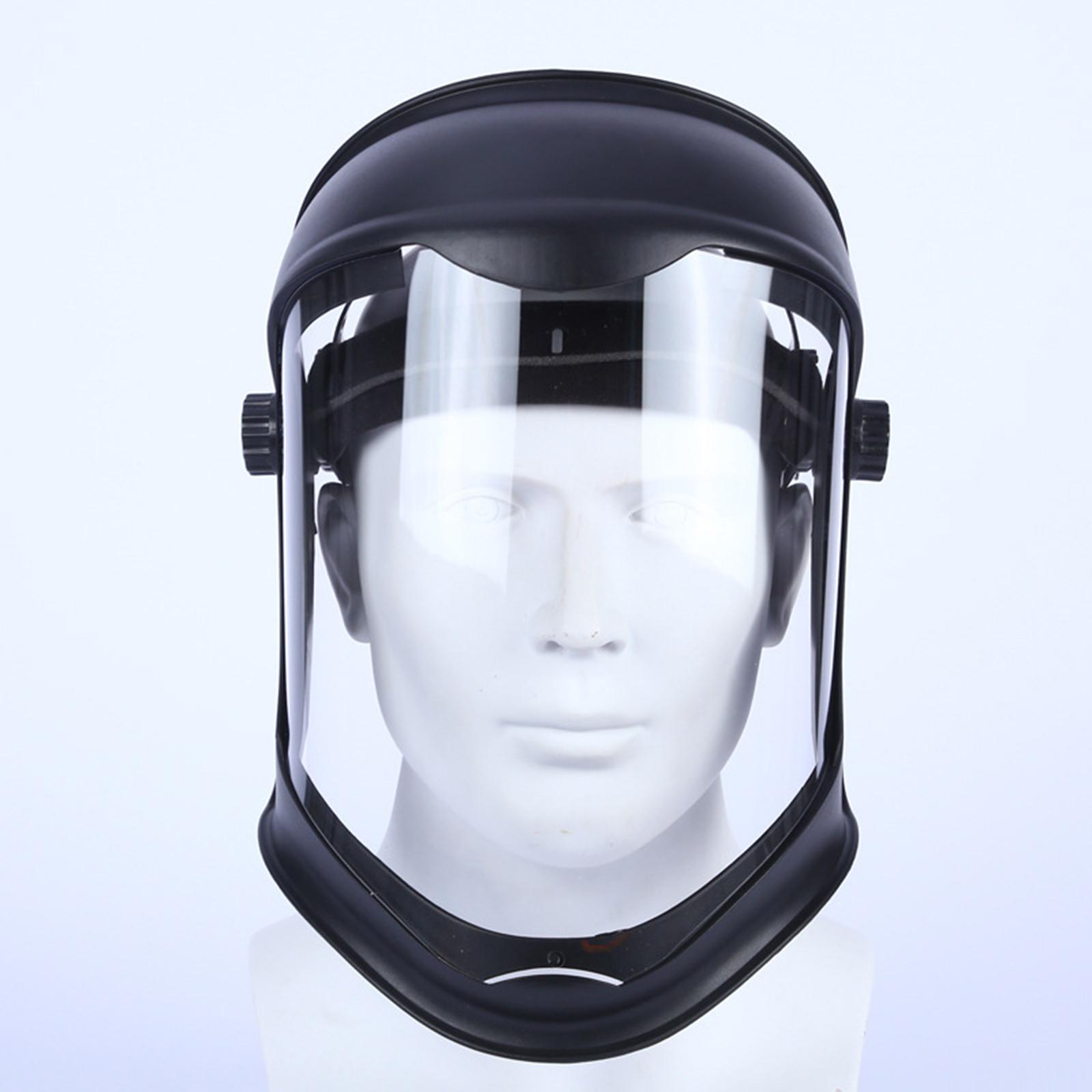 Face Shield Helmet Mask with Clear Polycarbonate Visor Anti FOG UV Blocking Protective Cover Safety Grinding