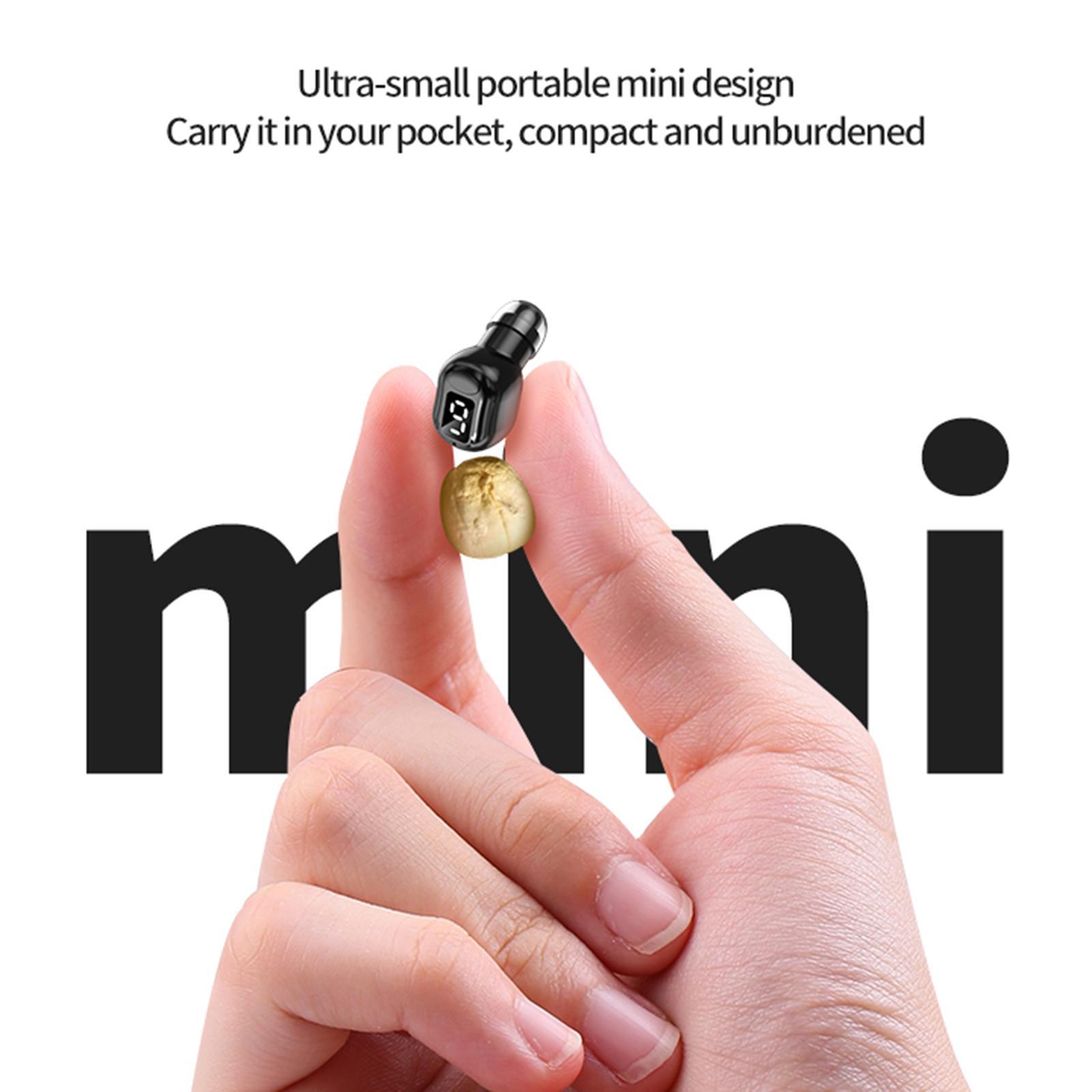 Mini Single Bluetooth Earbud 5.3 Wireless Headset for Smart Phone Black