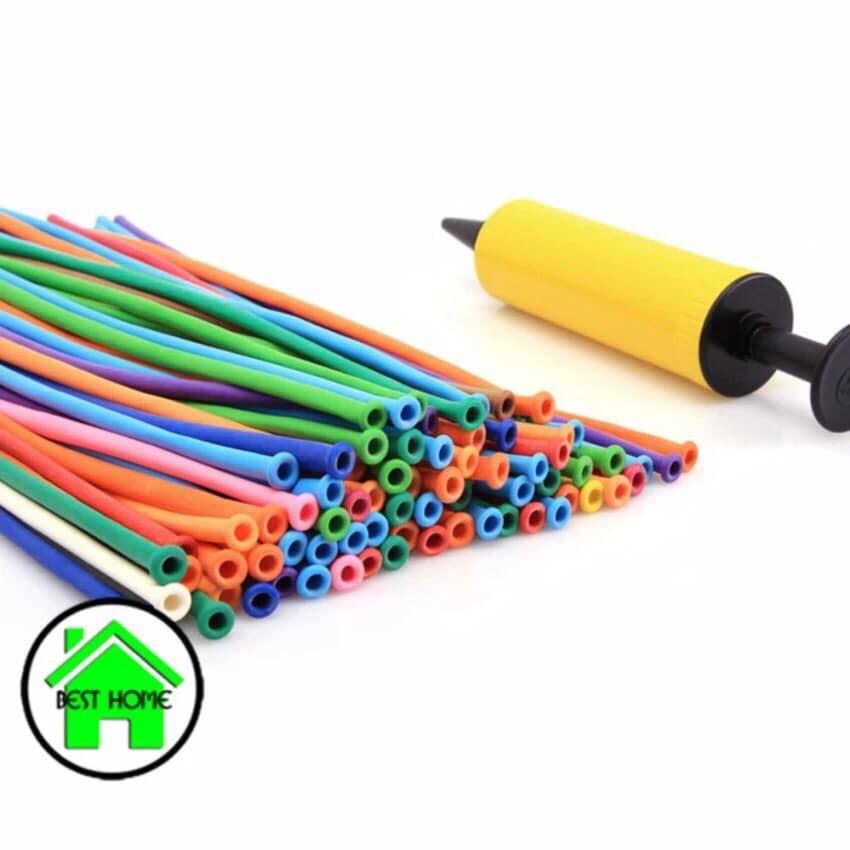 Bộ 50 Bong Bóng Tạo Hình Nghệ Thuật + Dụng Cụ Bơm
