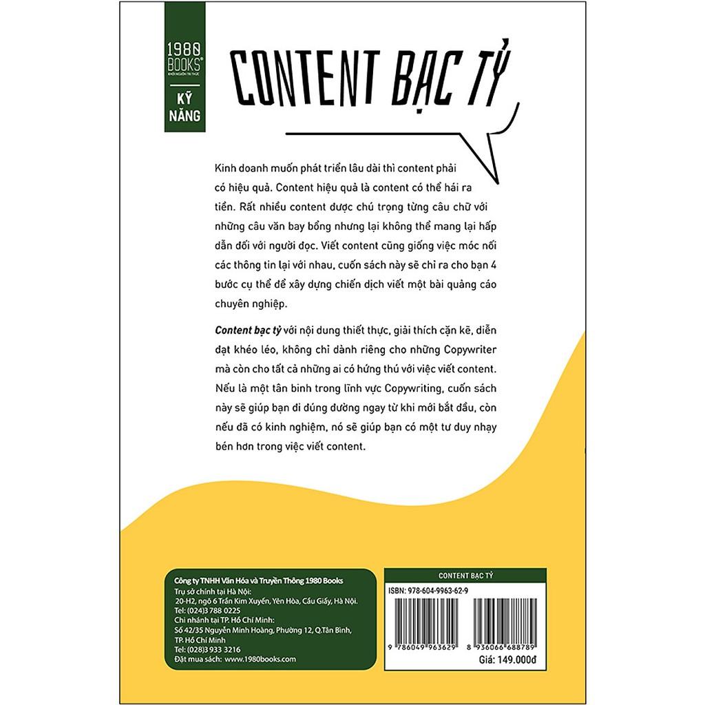 Sách  Content Bạc Tỷ - BẢN QUYỀN