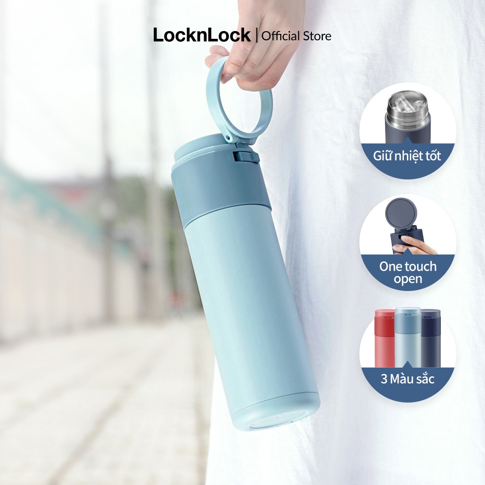 Bình giữ nhiệt LocknLock Hidden Moon LHC3275 490ml - thép không gỉ, nắp bật - Hàng chính hãng