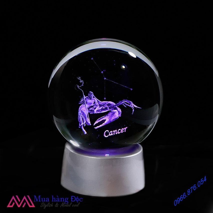 Quà Tặng Sinh Nhật tháng 7 Quả Cầu Pha Lê 3D LED Cung Cự Giải Cancer