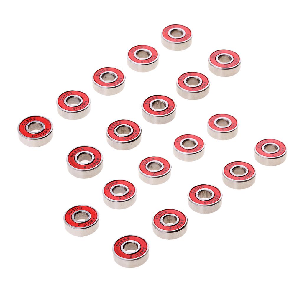 20 Chiếc ABEC-9 608RS Lăn Bánh Vòng Bi Cói Vòng Bi Đỏ