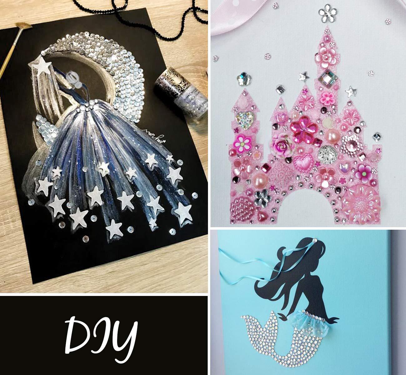 20 Miếng Dán Kim Cương Thạch Anh, Miếng Dán Acrylic Tự Dính, Miếng Dán Kim Cương Giả Pha Lê Trong Suốt Để Trang Điểm Trang Điểm Khuôn Mặt DIY