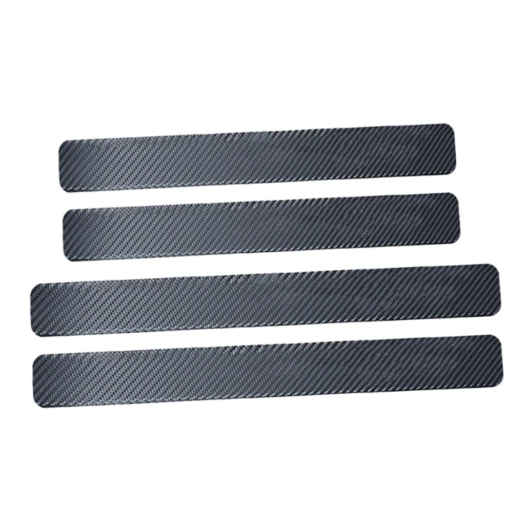 4pcs/set 3D Carbon Fiber Car Door Plate Sill Scuff Cover Panel Sticker