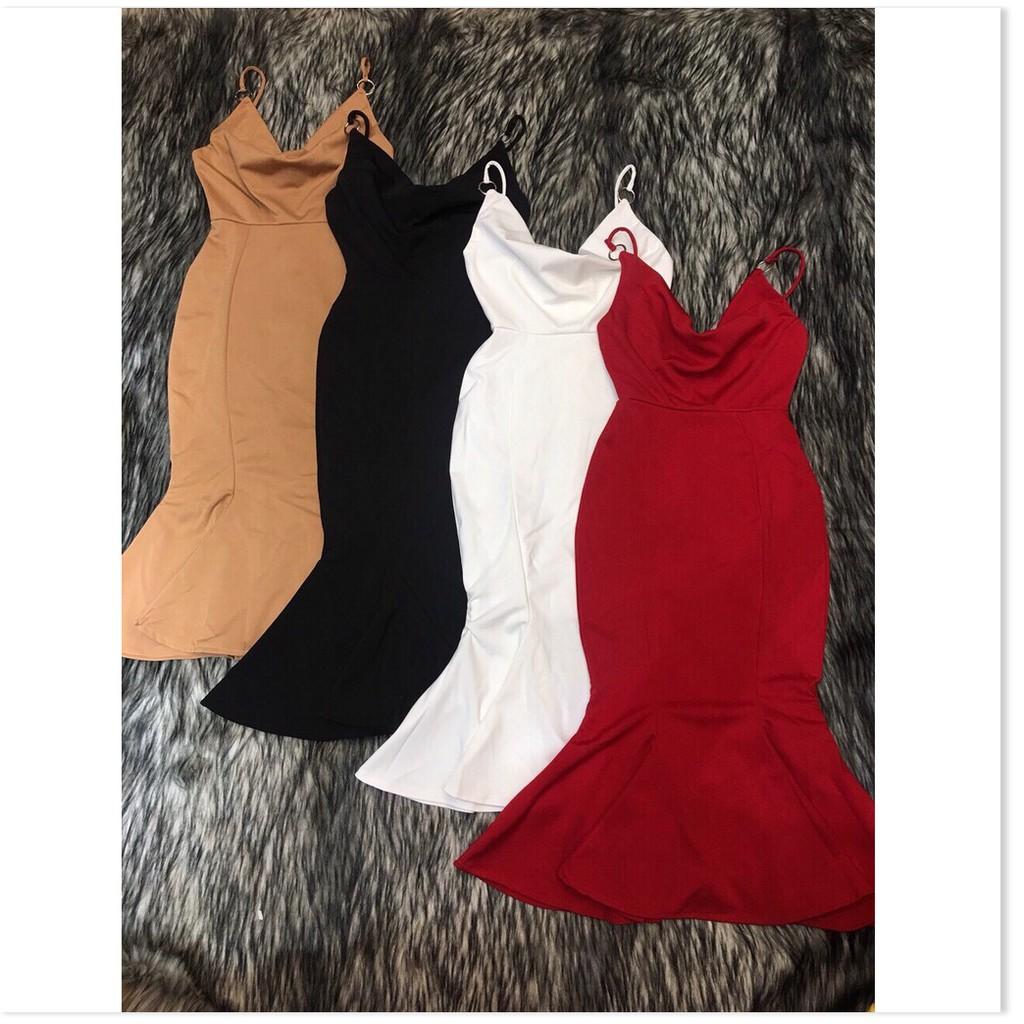 ĐẦM BODY CỔ ĐỔ ĐUÔI CÁ