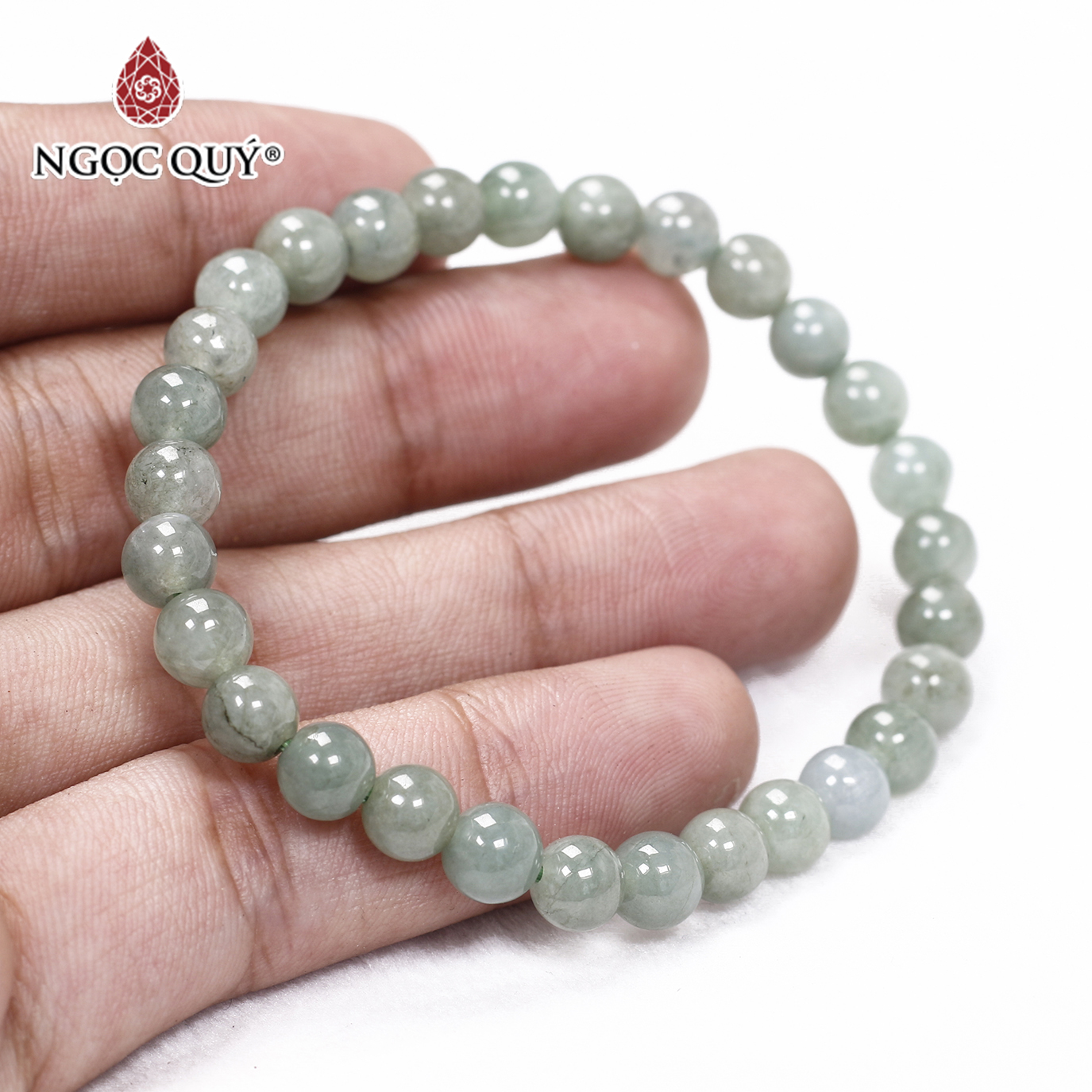 Vòng cẩm thạch nước ngọc hạt 6mm mệnh hỏa, mộc - Ngọc Quý Gemstones