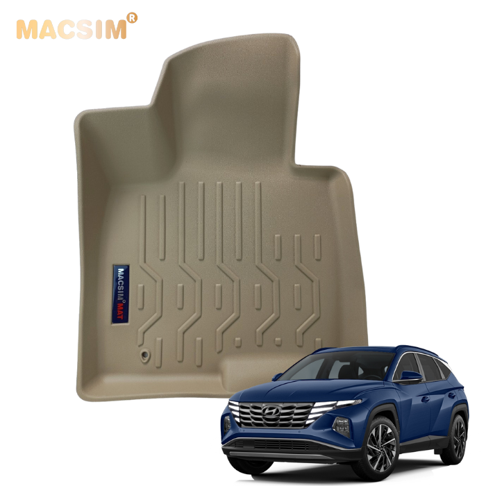 Thảm lót sàn xe ô tô HYUNDAI TUCSON 2022+ Nhãn hiệu Macsim chất liệu nhựa TPV  màu be.