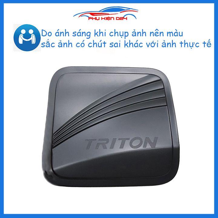 Ốp nắp bình xăng Triton 2019-2020-2021-2022 nhựa đen chống trầy trang trí ô tô