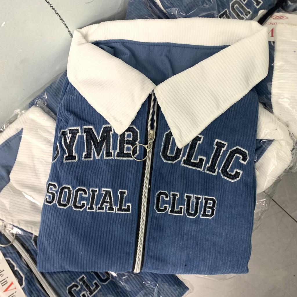 Áo Khoác SYMBOLIC Chất Nhung Dày Dặn Khoác Form Rộng Tay To Mặc Thoải Mái Unisex