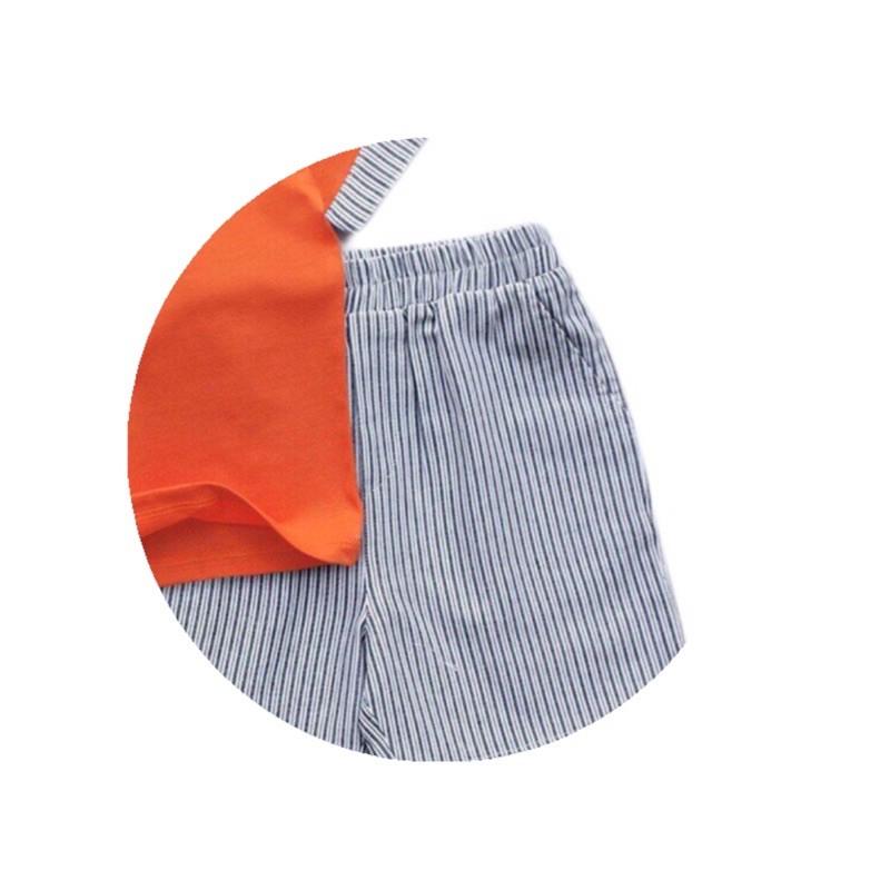 Bộ Đồ Thun Cotton in Hình, Chữ & Túi Đắp Bé Trai BabyBean
