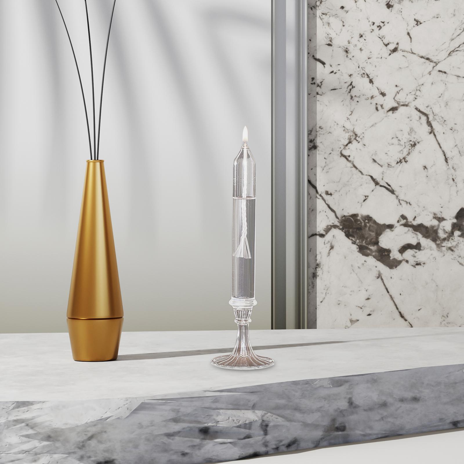 Portable Glass Oil Lamp Reusable Clear Light for Photo Props Collection