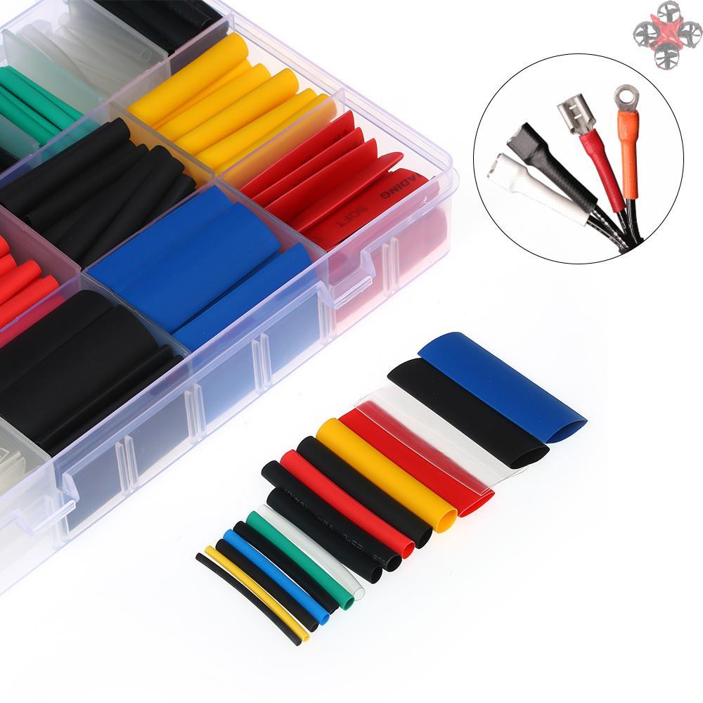 580PCS Assorted 2:1 Polyolefin Heat Shrink Tubing Tube Halogen-Free 6 Colors 11 Sizes Sleeving Wrap Wire Cable Kit φ1.0-φ10mm
