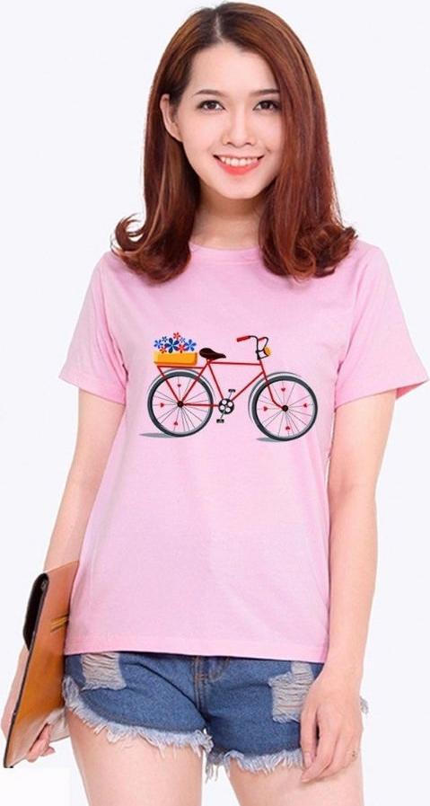 Áo Thun Nữ Hạnh Phúc – Xe Đạp – Tím Hồng Size L