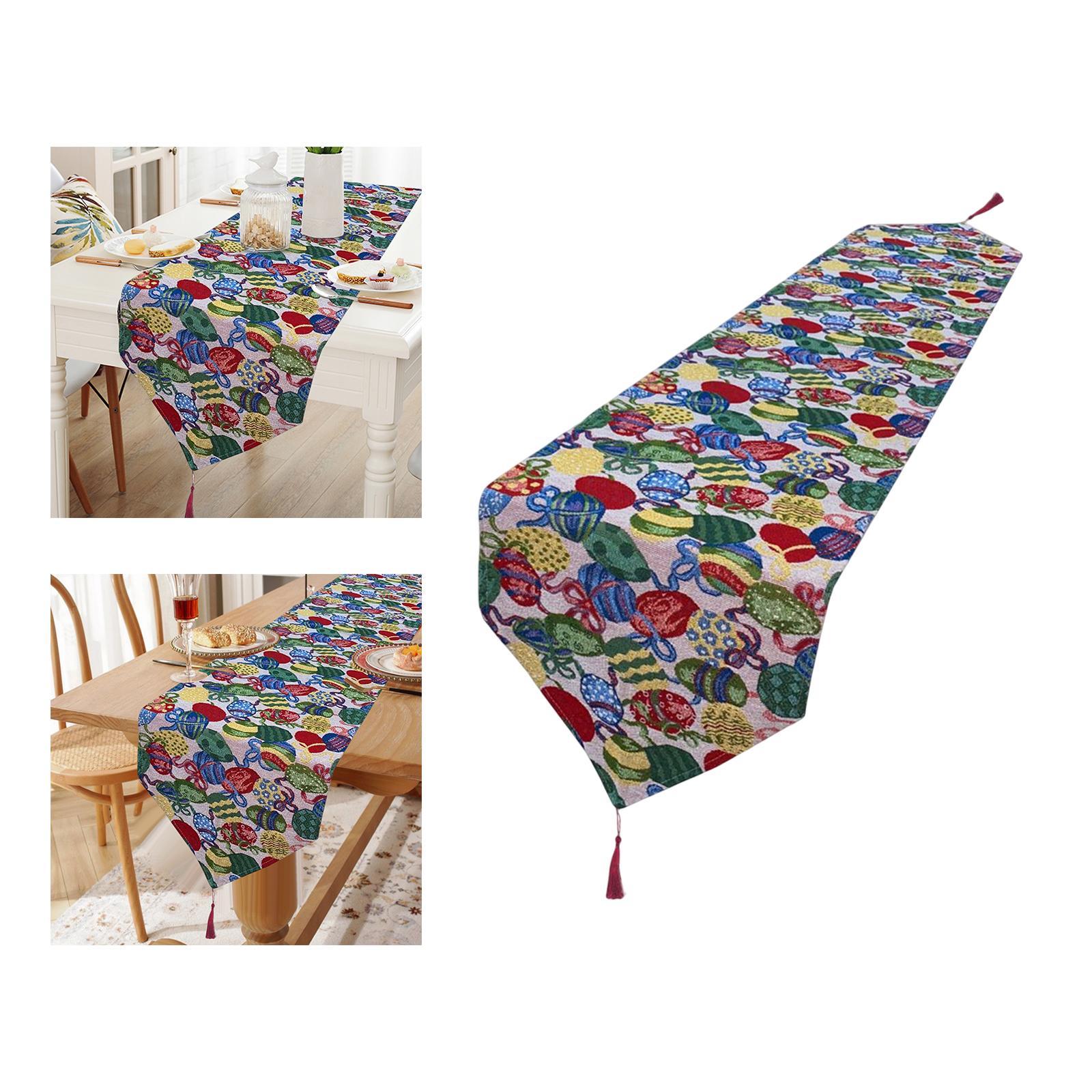 Cute Easter Table Runner Easter Eggs for Indoor Outdoor Holiday Dining