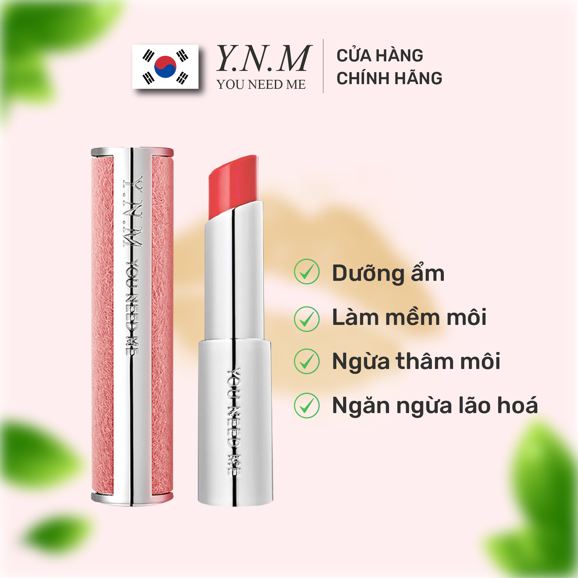 Son Dưỡng Lì Có Màu YNM Candy Pop Glow Melting Balm Coral Moment 3g/ Đỏ Hồng