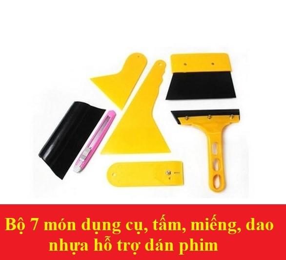 Bộ 7 món dụng cụ, tấm, miếng, dao nhựa hỗ trợ dán phim,decal trang trí xe ô tô