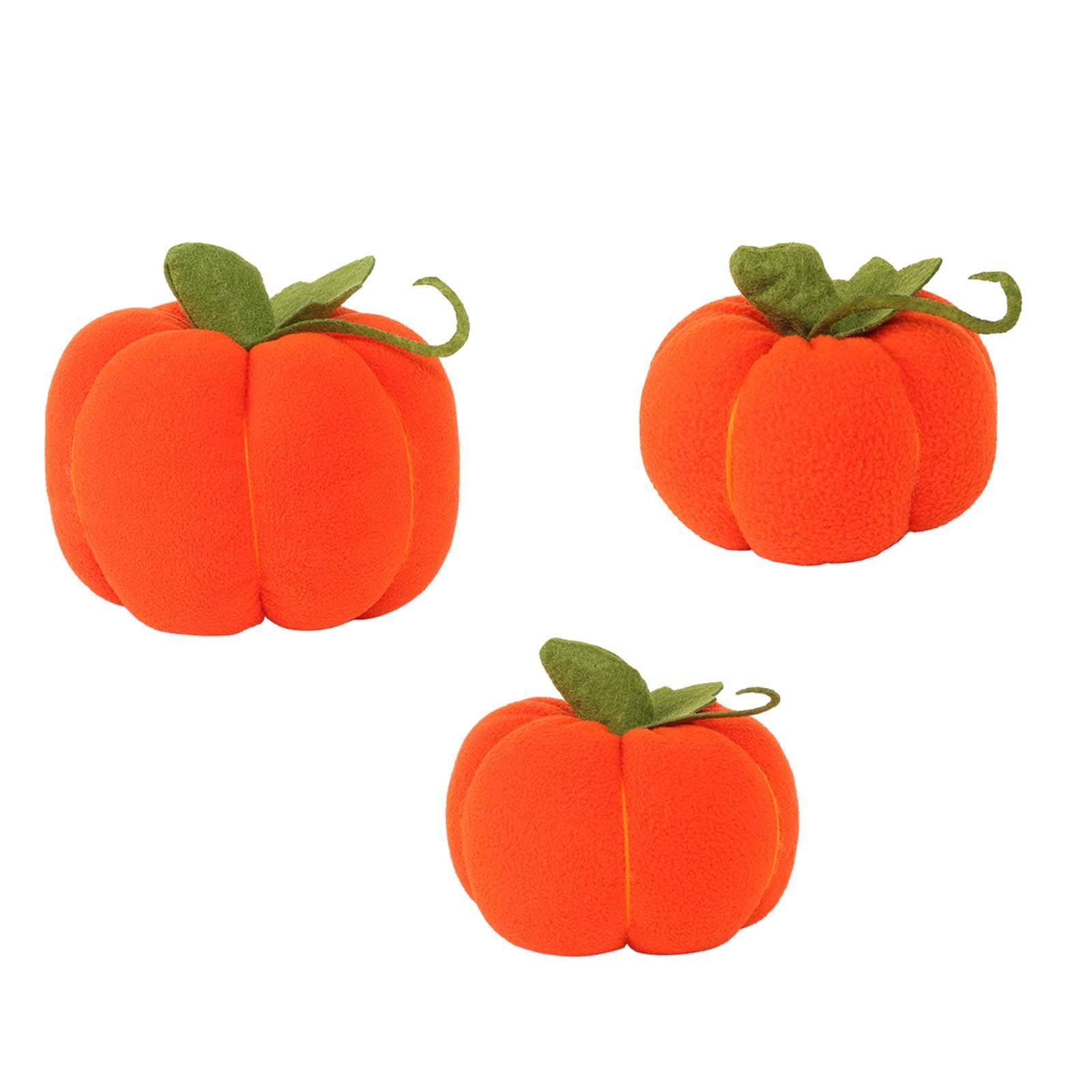 3Pcs Simulated Pumpkin Plush Toy Pumpkin Decoration Artwork Fake Pumpkin Tabletop Pumpkin Figurine Ornaments for Home Bedroom