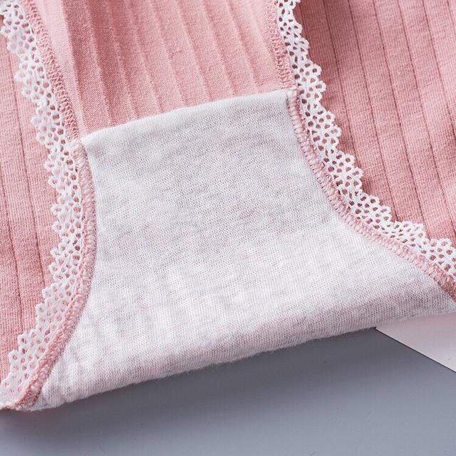 Quần Lót Cotton Tăm Viền Ren Xuất Nhật chất cotton co giãn, thoáng mát
