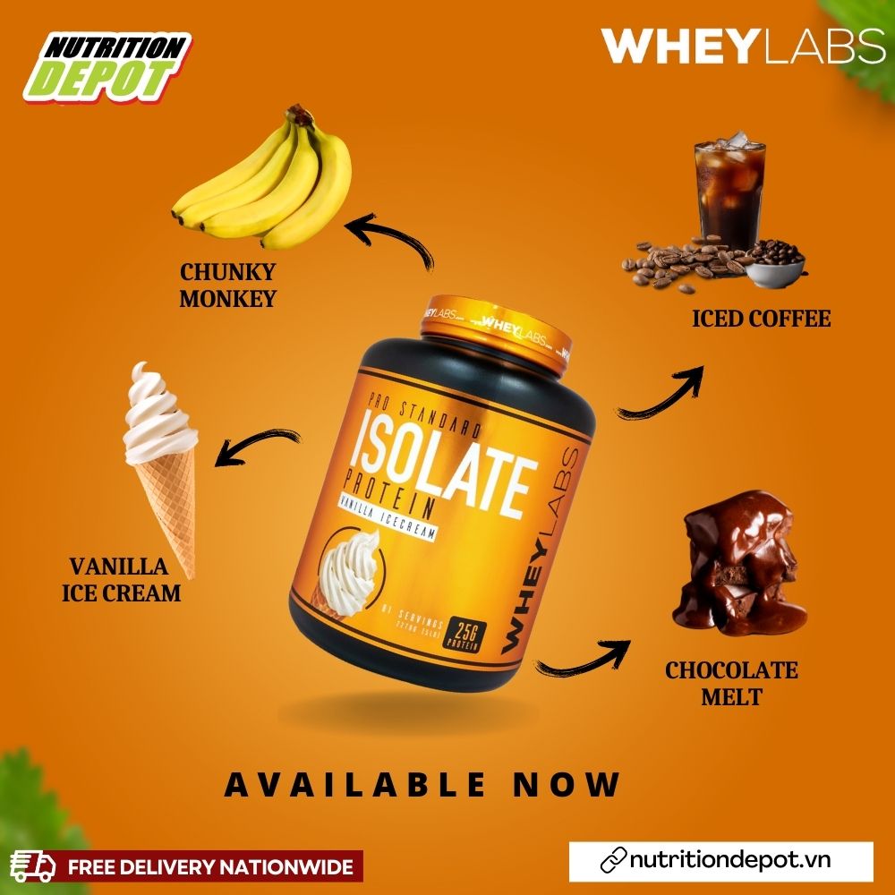 Sữa tăng cơ Wheylabs Pro Standard Isolate Protein Hộp 2.27 kg (81 lần dùng) - Nutrition Depot