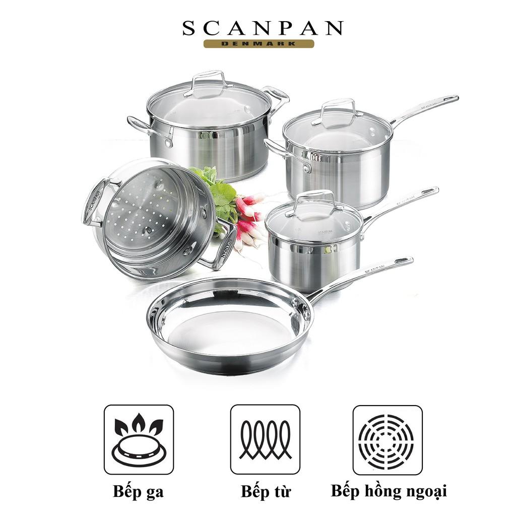 Bộ 5 nồi chảo inox đáy từ cao cấp Scanpan Impact, inox 18/10 an toàn sức khỏe, hàng chính hãng 71080000