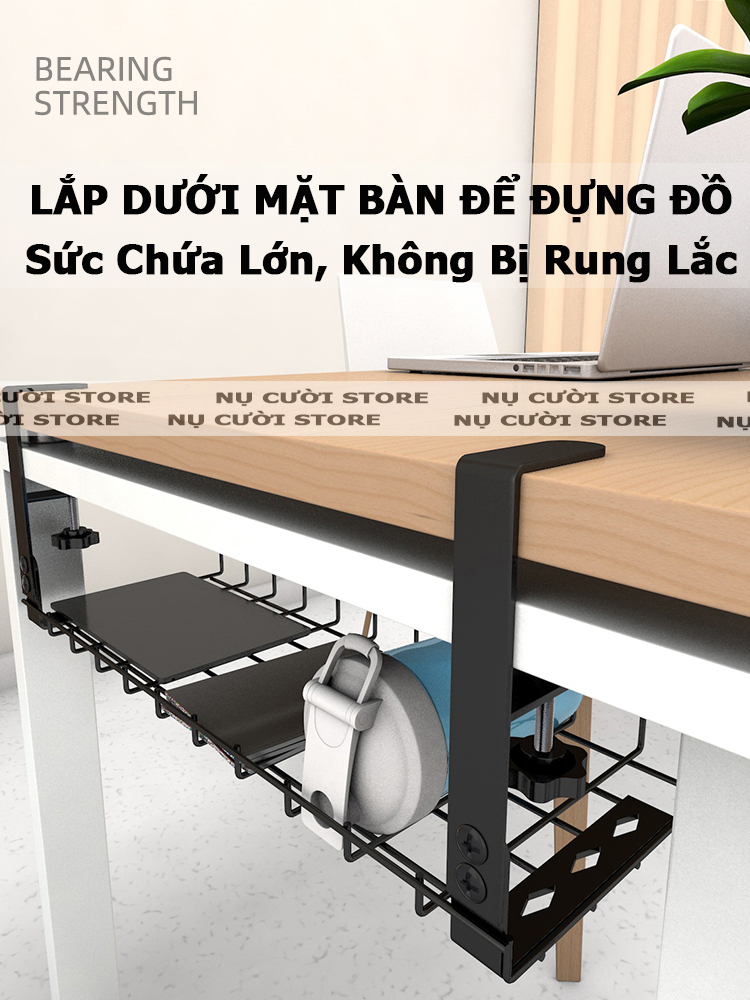 Giá Treo Ổ Điện Kẹp Bàn; Kệ Đở Dây Điện Dưới Bàn Làm Việc; Khay Giấu Dây; Máng Đi Dây Cất Gọn