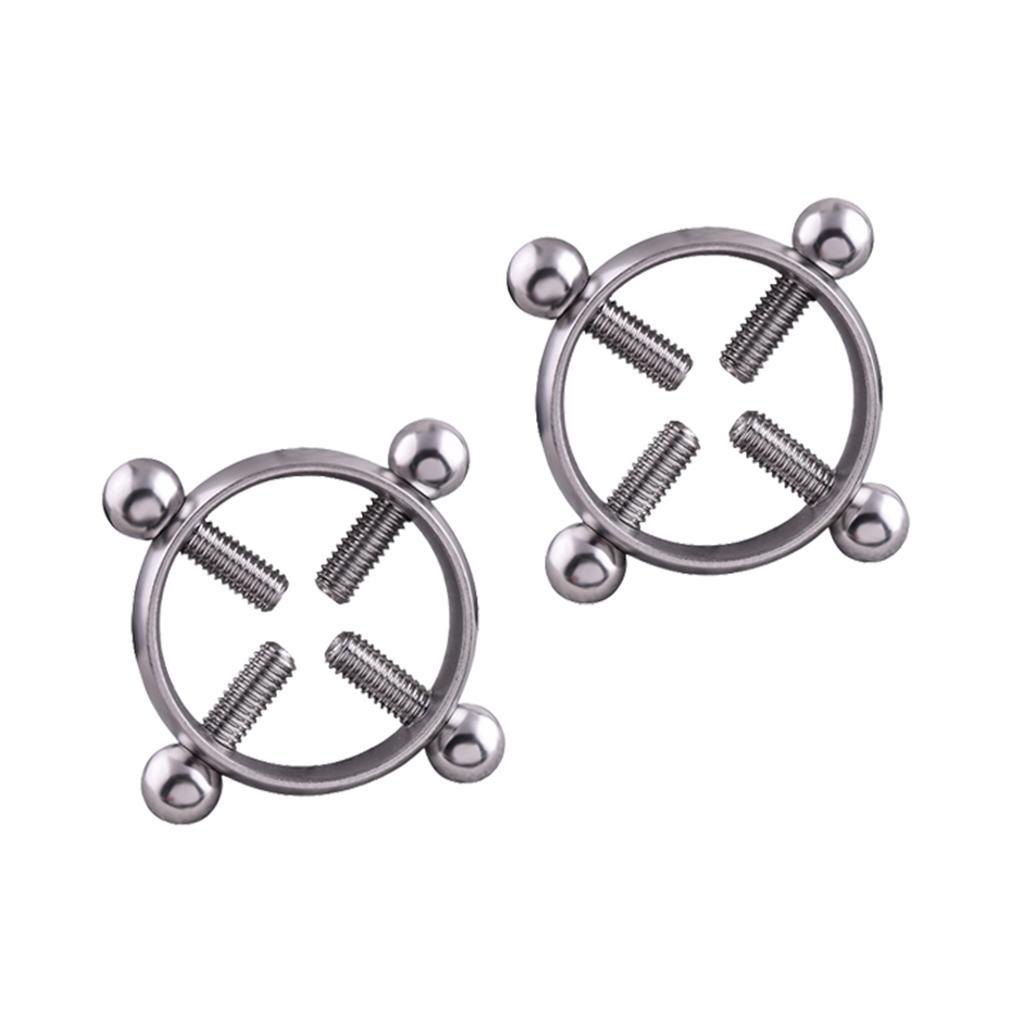 2pcs Stainless Steel Adjustable Screw Circle Barbell Piercing
