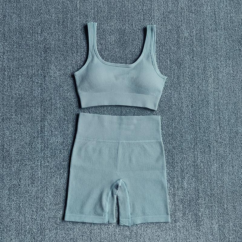 WAREBALL 2 Phụ Nữ Tập Yoga Bộ Áo Ngực Sexy Liền Mạch Quần Short Thể Thao Tập Luyện Chạy Quần Áo Tập Gym Mặc Thể Thao Bộ Đồ Thể Thao Color: Beige Size: L