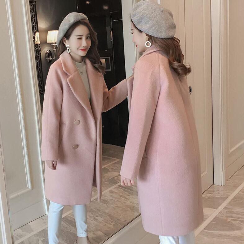 Áo khoác dạ nữ màu hồng chất dày dặn ấm áp cho Nữ - Hàng cao cấp dạ đẹp