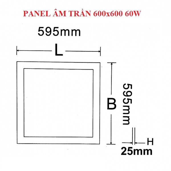 Đèn Led Panel 60W âm trần 60X60CM