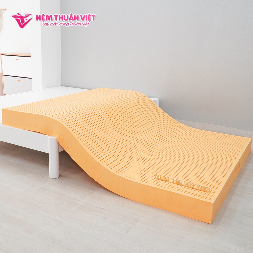 Nệm Cao Su Thuần Việt Deluxe 100% Cao Su Thiên Nhiên, Bền Bỉ, Thoáng Mát, Êm Ái