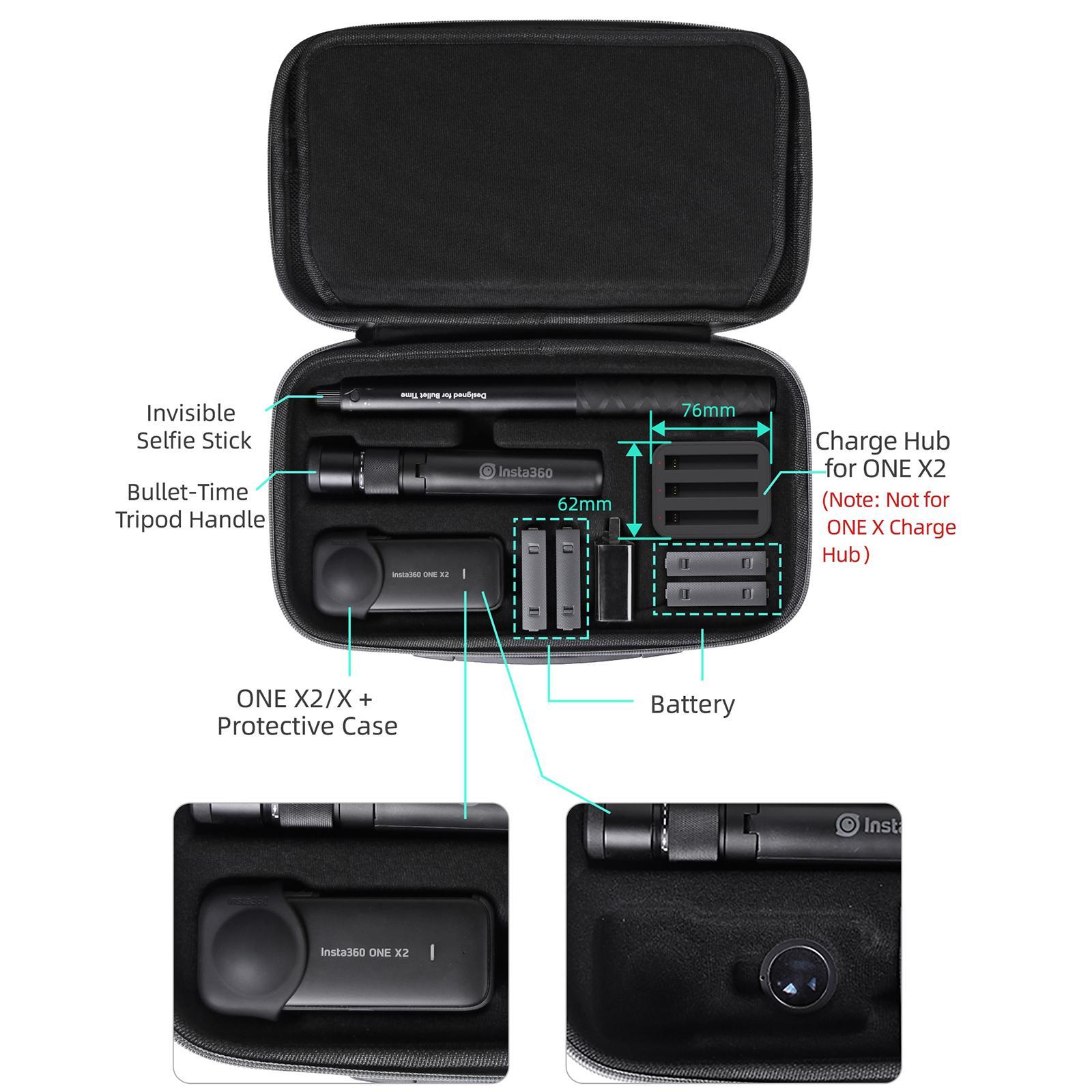 Travel Carrying Case Hard Shell Protective Storage Bag for Insta360  X2/X