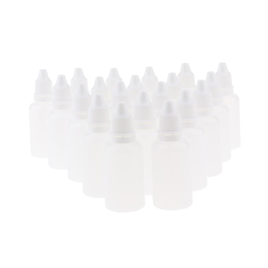 20pcs Reusable Empty Needle Tip Dropper Bottle Eye Liquid Vials Plastic 30ml
